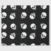 Papier Cadeau squelette noir blanc halloween (Plat)