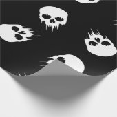 Papier Cadeau squelette noir blanc halloween (Coin)