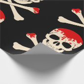 Papier Cadeau squelette sanglant du crâne halloween (Coin)