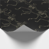 Papier Cadeau Squelettes dansants d'Halloween (Coin)