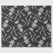 Papier Cadeau Squelettes drôles de Halloween (Plat)