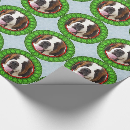 Papier Cadeau St Bernard Howliday heureux (Coin)