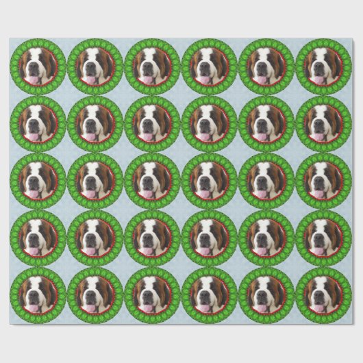 Papier Cadeau St Bernard Howliday heureux (Plat)