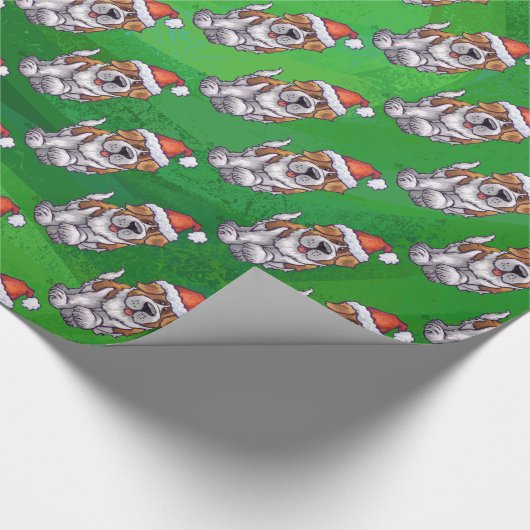 Papier Cadeau St Bernard mignon dans le motif de casquette sur (Coin)