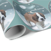 Papier Cadeau St Bernard Noël (Coin rond)