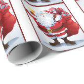 Papier Cadeau St gai Nick (Coin rond)