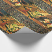 Papier Cadeau ST. GEORGE, DRAGON ET PRINCESS Gold JAUNE Vert (Coin)