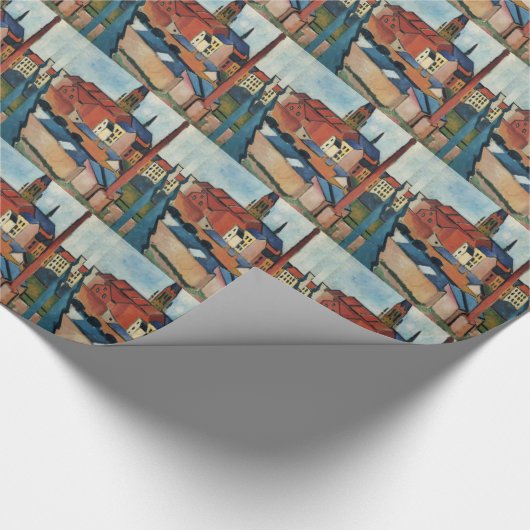 Papier Cadeau St. Marys avec maisons et cheminée par August Mack (Coin)