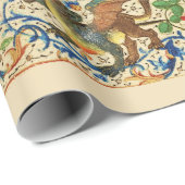 Papier Cadeau ST. MICHAEL ARCHANGEL ET DRAGON Miniature flamande (Coin rond)