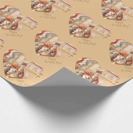 Papier Cadeau St. Nicholas Hearts Sinterklaas St. Nick's Day Wra (Coin)