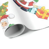 Papier Cadeau St. Nick Et Cadeaux (Coin rond)