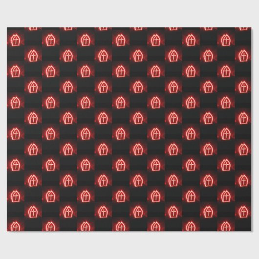 Papier Cadeau St. Nick's Day Dutch Miter Motif Sinterklaas (Plat)