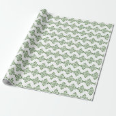 Papier Cadeau St. Patrick Clochers Shamrock Irish Green (Déroulé)