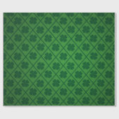 Papier Cadeau St patrick Lucky Four Leaf Motif de trèfle vert (Plat)