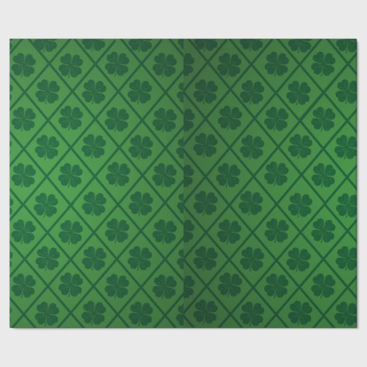 Papier Cadeau St patrick Lucky Four Leaf Motif de trèfle vert (Couture)