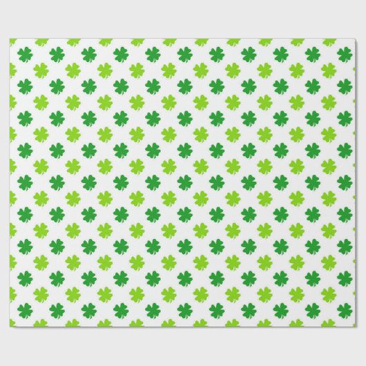 Papier Cadeau St. Patrick's Day 4 Clover feuille Lucky Shamrock (Plat)