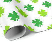 Papier Cadeau St. Patrick's Day 4 Clover feuille Lucky Shamrock (Coin rond)