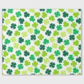 Papier Cadeau St Patrick's Day 4 feuille Clover vert blanc (Plat)