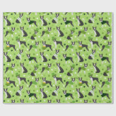 Papier Cadeau St. Patrick's Day Boston Terrier (Plat)