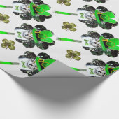PAPIER CADEAU ST PATRICK'S DAY CAT, LEPRECHAUN CASQUETTE ET SHAM (Coin)