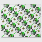 PAPIER CADEAU ST PATRICK'S DAY CAT, LEPRECHAUN CASQUETTE ET SHAM (Plat)