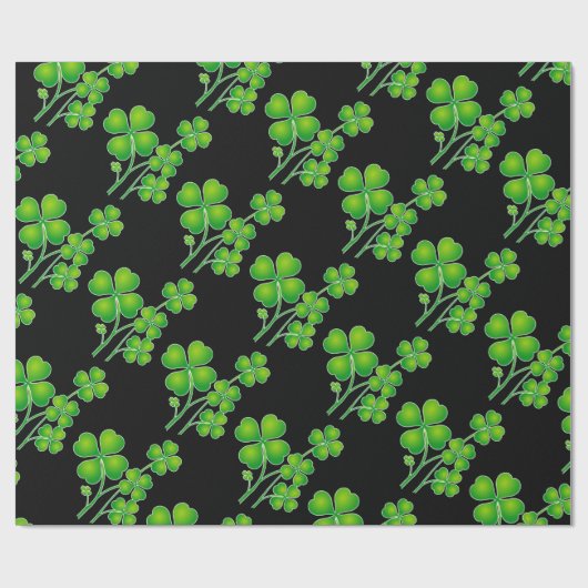 Papier Cadeau St. Patrick's Day Clover + vos idées (Plat)