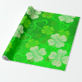 Papier Cadeau St Patrick's Day Clovers and Hearts (Déroulé)
