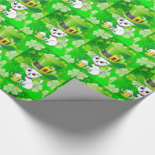 Papier Cadeau St. Patrick's Day Enveloppement Papier Beer Cat (Coin)