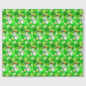 Papier Cadeau St. Patrick's Day Enveloppement Papier Beer Cat (Plat)