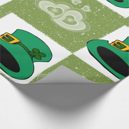 Papier Cadeau St. Patrick's Day Enveloppement papier Coeurs Casq (Coin)
