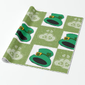Papier Cadeau St. Patrick's Day Enveloppement papier Coeurs Casq (Déroulé)