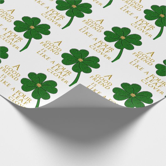 Papier Cadeau St. Patrick's Day Four Leaf Clover Friends Motif (Coin)