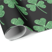 Papier Cadeau St. Patrick's Day Green Vine Shamrock Irish Party (Coin rond)