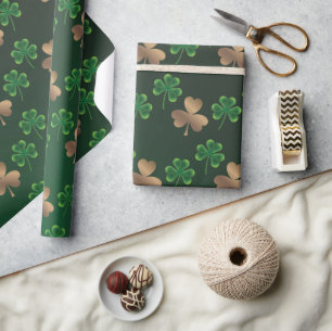 Papier Cadeau St. Patrick's Day Green Vine Shamrock Irish Party