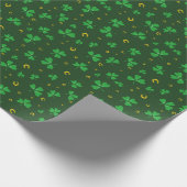 Papier Cadeau St. Patricks Day Shamrock & Horseshoes Green Gold (Coin)