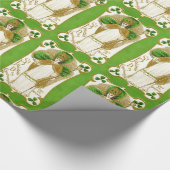 PAPIER CADEAU ST.PATRICK'S DAY SHAMROCKS VERTS ET TRINITÉ (Coin)