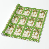 PAPIER CADEAU ST.PATRICK'S DAY SHAMROCKS VERTS ET TRINITÉ (Déroulé)