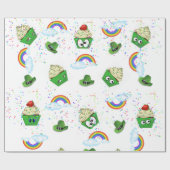Papier Cadeau St. Patrick's Day Wrapping Papier Cupcake Rainbow (Plat)