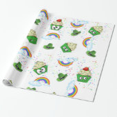 Papier Cadeau St. Patrick's Day Wrapping Papier Cupcake Rainbow (Déroulé)