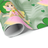 Papier Cadeau St. Patrick's Day Wrapping Papier Fée (Coin rond)
