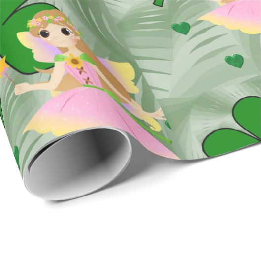 Papier Cadeau St. Patrick's Day Wrapping Papier Fée (Coin rond)