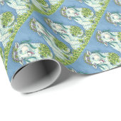 PAPIER CADEAU ST. PATRICK'S IRISH EWE & SHAMROCK WRAPPER PAPER (Coin rond)
