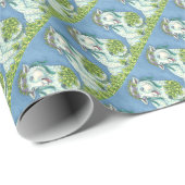 PAPIER CADEAU ST. PATRICK'S IRISH EWE & SHAMROCK WRAPPER PAPER (Coin rond)