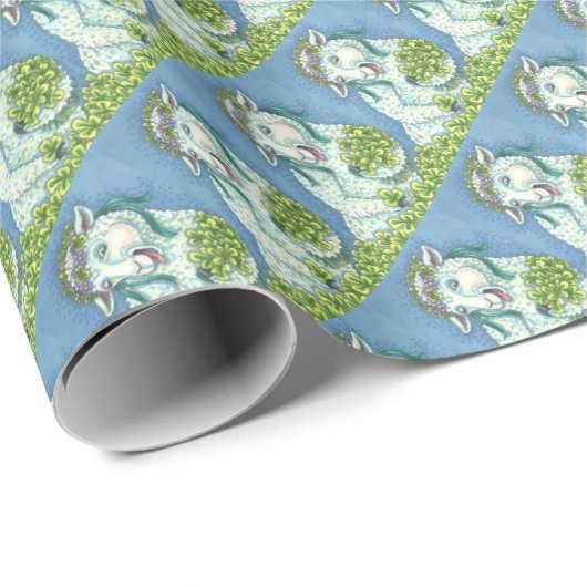PAPIER CADEAU ST. PATRICK'S IRISH EWE & SHAMROCK WRAPPER PAPER (Coin rond)
