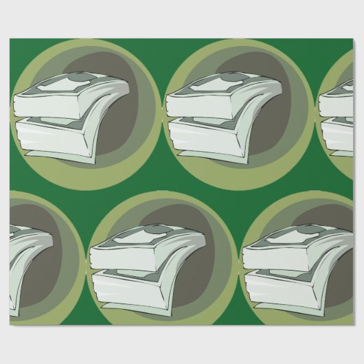 Papier Cadeau Stack of Money Cash Green Backs (Plat)