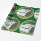 Papier Cadeau Stack of Money Cash Green Backs (Déroulé)