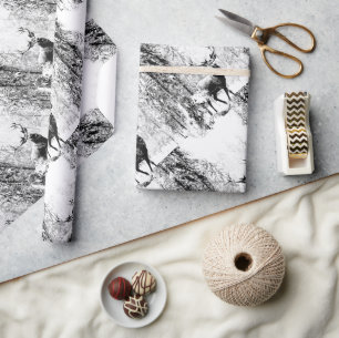 Papier Cadeau Stade Deer Forêt d'hiver Faune Animal Nature Art