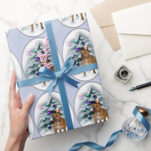 Papier Cadeau Staffordshire Bull Terrier Noël