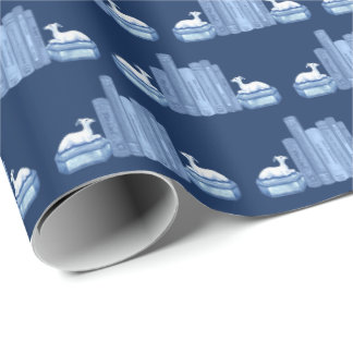 Papier Cadeau Staffordshire Greyhounds and Books Wrapping Paper