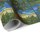 Papier Cadeau Stained Glass Olive Tree Wrapping Paper – Nature (Coin rond)